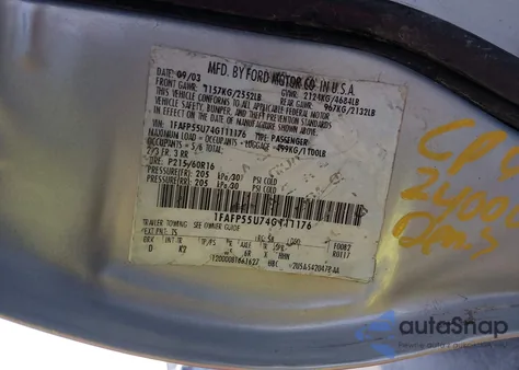 2004 Ford Taurus Ses z USA, uszkodzony, nr VIN 1FAFP55U74G111176